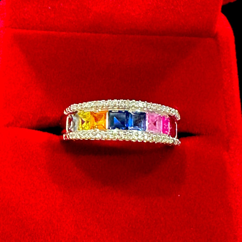 2.5 Rainbow topaz designer ring